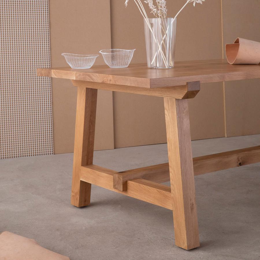 trestle dining table - solid wood